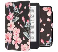 imoshion imoshion Design Slim Hard Case Sleepcover Kobo Clara 2E / Tolino Shine 4 Blossom Watercolor Black Rose