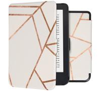 Coque pour Kobo Clara 2E,Tolino Shine 4 Design Sleepcover Bookcase zonder stand Blanc