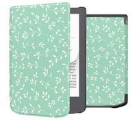 imoshion Design Slim Hard Case Sleepcover pour Pocketbook Verse / Verse Lite / Verse Pro / Vivlio Light / Light HD - Smoke Green Flowers