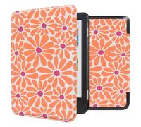 imoshion imoshion Design Slim Hard Case Sleepcover pour Kobo Clara Colour / BW Orange Flowers Connect Multicolore