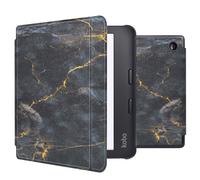 imoshion imoshion Design Slim Hard Sleepcover avec support Kobo Libra 2 / Tolino Vision 6 Black Marble Noir