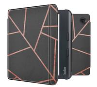 imoshion imoshion Design Slim Hard Sleepcover avec support Kobo Libra Colour Black Graphic Multicolore