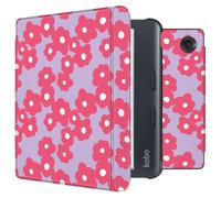 imoshion Design Slim Hard Case Sleep cover with stand for the Kobo Libra Colour - Dusty Rose Blossom
