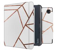imoshion imoshion Design Slim Hard Sleepcover avec support Kobo Libra Colour / Tolino Vision Color White Graphic Multicolore