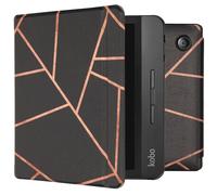 Coque pour Kobo Libra H2O Design Slim Hard Case Sleepcover Bookcase met stand Noir