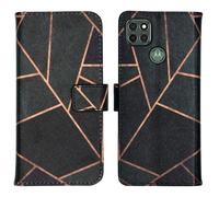 imoshion imoshion Design Softcase Bookcase Motorola Moto G9 Power Black Graphic Dorée