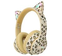 imoshion imoshion Édition Spéciale Casque sans fil pour enfants LED Light Cat Ear Avec câble AUX Léopard Beige