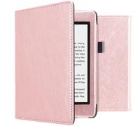 imoshion Étui de liseuse portefeuille en cuir végan pour Amazon Kindle Paperwhite 4 - Rose Doré