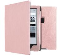 imoshion Étui de liseuse portefeuille en cuir végan pour Kobo Aura H2O - Rose Doré