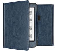 imoshion Étui de liseuse portefeuille en cuir végan pour Kobo Clara 2E / Tolino Shine 4 - Bleu foncé