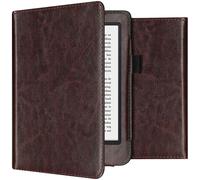 imoshion Étui de liseuse portefeuille en cuir végan pour Kobo Clara 2E / Tolino Shine 4 - Marron foncé