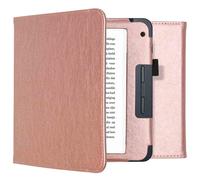 imoshion Étui de liseuse portefeuille en cuir végan pour Kobo Libra 2 / Tolino Vision 6 - Rose Doré