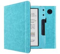 imoshion imoshion Étui de liseuse portefeuille en cuir végan Kobo Libra Colour / Tolino Vision Color Bleu clair Bleu clair