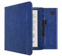 imoshion Étui de liseuse portefeuille en cuir végan pour Kobo Libra Colour - Bleu foncé