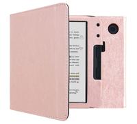 imoshion imoshion Étui de liseuse portefeuille en cuir végan pour Kobo Libra Colour Rose Doré Rose dorée