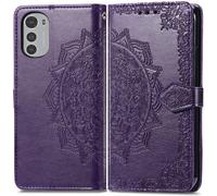 Coque pour Motorola Moto E32s,Motorola Moto E32 Similicuir Violet