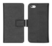 imoshion imoshion Étui de télephone portefeuille de luxe pour iPhone SE (2016) / 5 / 5s Noir Noir