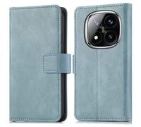 Coque pour Xiaomi Redmi Note 14 Pro Plus 5G Similicuir Bleu clair