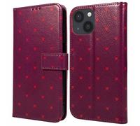 imoshion imoshion Étui de télephone portefeuille Design iPhone 15 Crush Check Coral Dust Rouge