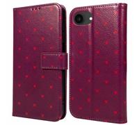 imoshion imoshion Étui de télephone portefeuille Design iPhone 16e Crush Check Coral Dust Rouge