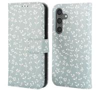 imoshion imoshion Étui de télephone portefeuille Design pour Samsung Galaxy S24 Smoke Green Flowers Multicolore