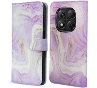 imoshion imoshion Étui de télephone portefeuille Design Xiaomi Redmi Note 14 Pro (5G) / 14 Pro Plus (5G) Purple Marble Multicolore
