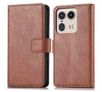 Coque pour Motorola Edge 50 Ultra Similicuir Marron