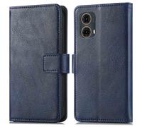 Coque pour Motorola Moto G85 Similicuir Bleu foncé