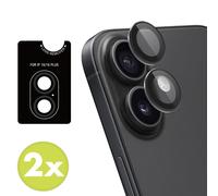 imoshion imoshion Lot de 2 protections d'objectif de caméra iPhone 16 / 16 Plus Noir Transparent
