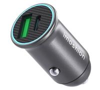 imoshion ?Mini chargeur de voiture - 2 ports - USB-A Quick Charge - USB-C Power Delivery - 60 Watts - Noir