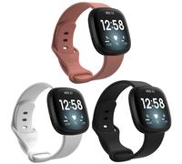 imoshion Multipack bracelet silicone pour le Fitbit Versa 4 / 3 / Sense (2) - Noir / Blanc / Orange