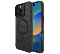 Rugged Hybrid Carbon Case avec MagSafe pour iPhone 16 Pro Max - Noir