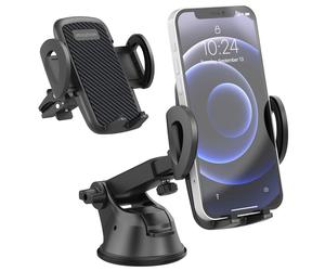 imoshion imoshion Support de téléphone 3-in-1 pour voiture Rotatif à 360° Universel Tableau de bord / Pare-brise / Grille de ventilation Noir Noir