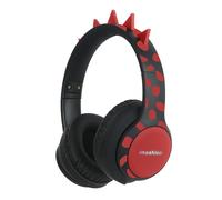 imoshion Kids Dino Bluetooth Casque - Casque pour enfants avec limiteur de décibels - Casque sans fil + câble AUX - Black / Red