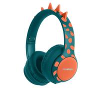 imoshion Kids Dino Bluetooth Casque - Casque pour enfants avec limiteur de décibels - Casque sans fil + câble AUX - Petrol Green / Orange