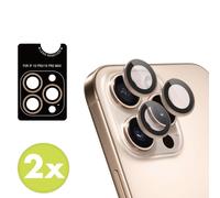 imoshion Lot de 2 protections d'objectif de caméra pour Apple iPhone 16 Pro / 16 Pro Max - Desert / Titanium