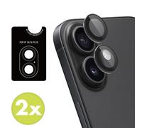 imoshion imoshion Lot de 2 protections d'objectif de caméra iPhone 16 / 16 Plus Noir Transparent
