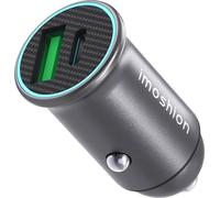 imoshion ?Mini chargeur de voiture - 2 ports - USB-A Quick Charge - USB-C Power Delivery - 60 Watts - Noir