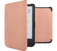 imoshion Étui de liseuse portefeuille Slim Soft pour Pocketbook Touch Lux 5 / HD 3 / Basic Lux 4 / Vivlio Lux 5 - Rose Doré