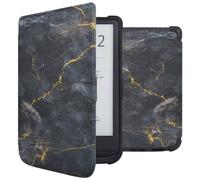 Étui de liseuse portefeuille Slim Soft Sleepcover Pocketbook Touch Lux 5 / HD 3 / Basic Lux 4 / Vivlio Lux 5 Black Marble