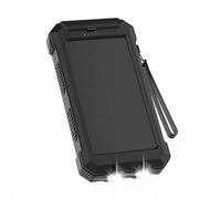 imoshion Solar Powerbank avec panneau solaire - Charge rapide et fourniture d'énergie - 20 000 mAh - Noir