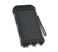 imoshion Solar Powerbank - Batterie externe avec panneau solaire - Charge rapide et fourniture d'énergie - 20.000 mAh - Noir