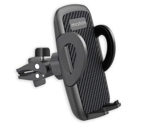 IMOSHION Support Téléphone Compatible Voiture - Réglable - Universel - Carbone - Grille d'aération - Noir