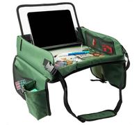 imoshion table de voyage - support de tablette voiture - 7 compartiments de rangement - 2 coloriages inclus - vert