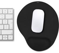 imoshion Tapis de souris ergonomique - Tapis de souris avec repose-poignets - 30 x 25 cm - Noir