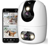Imou 3K(3MP+3MP) Caméra Surveillance WiFi Intérieur Double Objectif, WiFi 2,4G/5GHz, Vision Nocturne Couleur, Détection de Personnes/Animaux, Suivi Automatique, Compatible Alexa pour Bébé/Chien/Maison
