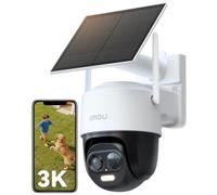 Imou 3K Caméra Surveillance WiFi Exterieure sans Fil Solaire, WiFi 2.4GHz | Caméra Solaire Exterieur 360° PTZ, Batterie 5000mAh, Détection de Personnes/Véhicules,Vision Nocturne Couluer,IP65,Mode Privé