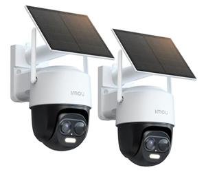 Imou 3K Lot 2 Caméra Surveillance WiFi Exterieure sans Fil Solaire, 2.4GHz | Caméra Solaire Exterieur 360° PTZ, Batterie 5000mAh, Détection de Personnes/Véhicules,Vision Nocturne Couluer,IP65,Mode Privé