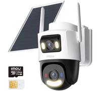 Imou 4G LTE Caméra Solaire avec Carte SIM, 10MP(5MP+5MP)Caméra Surveillance WiFi Extérieure sans Fil Double Objectif, AOV 24/7 Enregistrement, 25M Détection Personnes/Véhicules, microSD 128Go Incluse