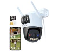 Imou 4G LTE Caméra Surveillance Extérieure à Double Objectif, 3K(3MP+3MP) Camera avec Carte SIM, Détection Humaine/Véhicule, Suivi Automatique, Vision Nocturne Couleur 30M, IP66, Micro SD 64Go Incluse